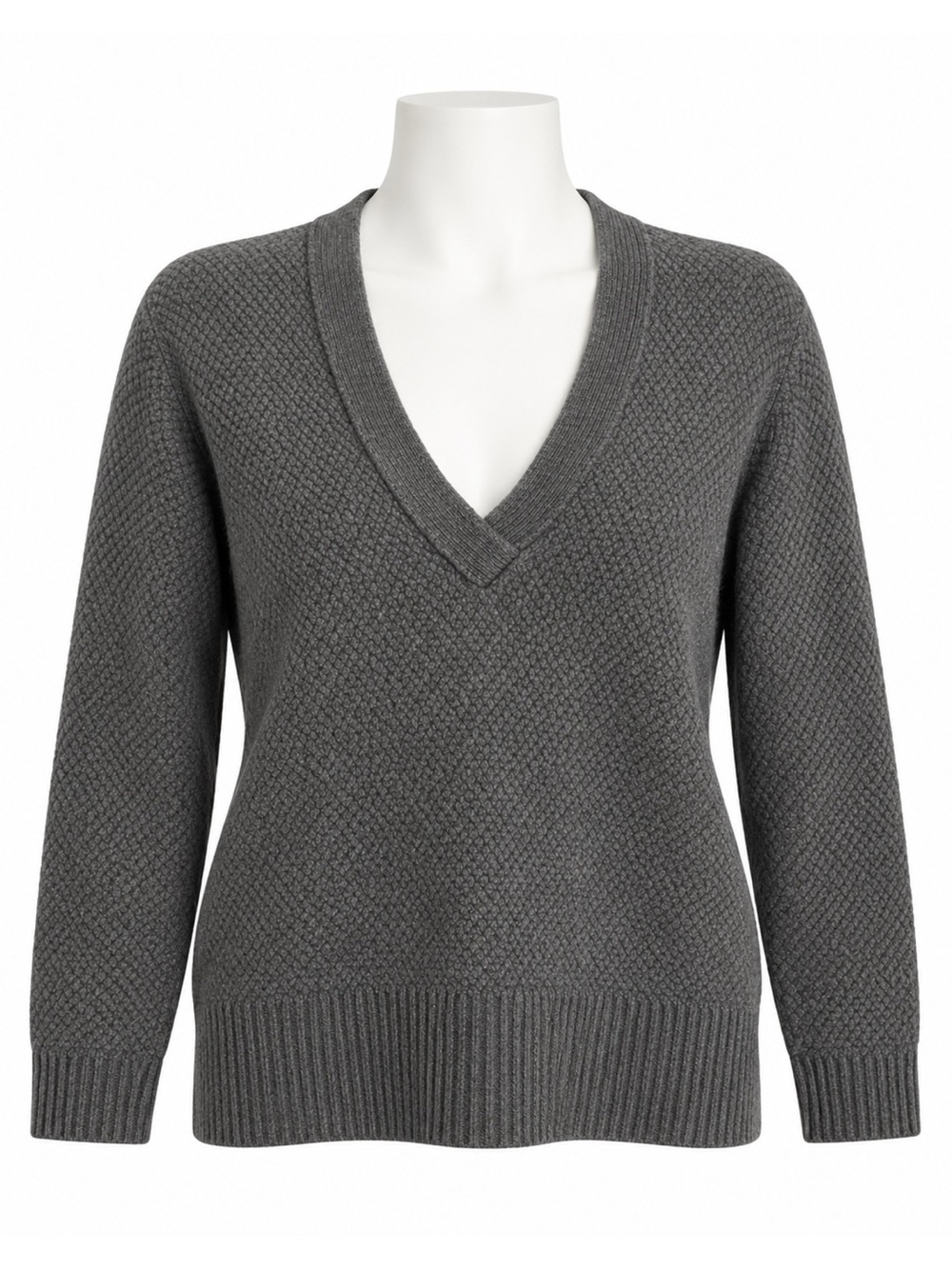 Size S Wilfred Aritzia Serret 100% Merino Wool V-Neck Sweater Grey